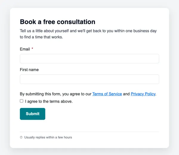 Consultation request form template